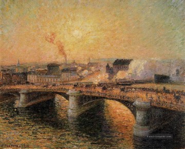  Sonne Kunst - die pont Boieldieu rouen Sonnenuntergang 1896 Camille Pissarro